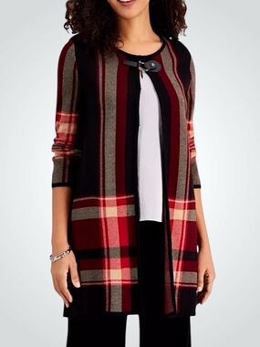 Anne Klein Knit Open Front Cardigan